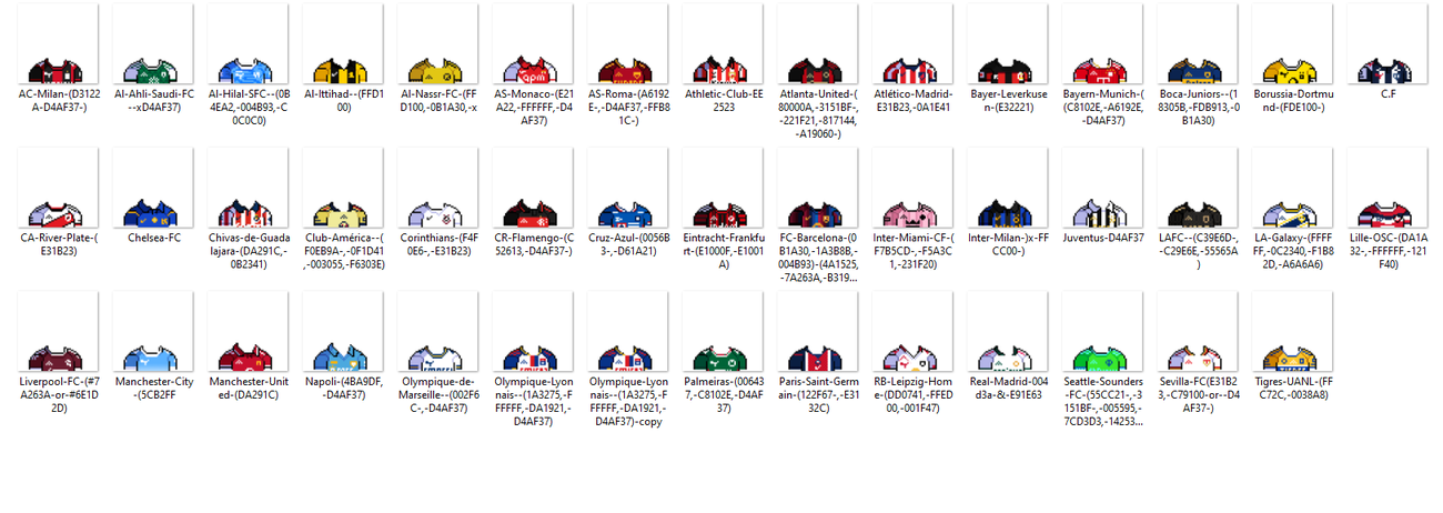 Club jersey lineup preview grid